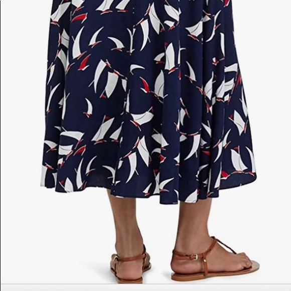 Chaps Sailboat Print Wrap Skirt - Picture 7 of 11